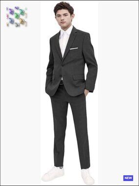 Slim Fit Two Button Suit Set Classic Tuxedo Blazer Jacket Pants Formal